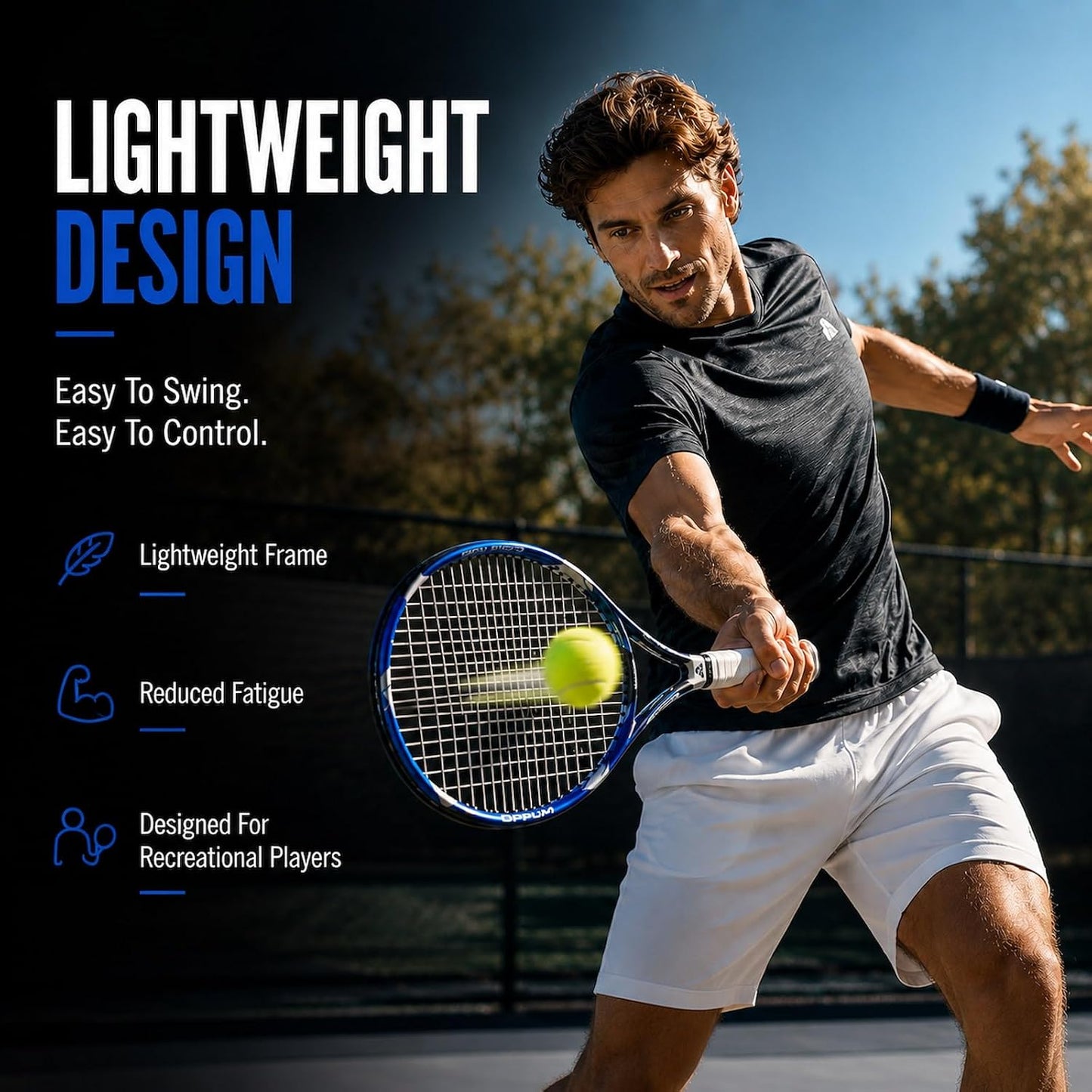 Adult Tennis Racket Set of 2, 27 Inch Pre-Strung for Beginners