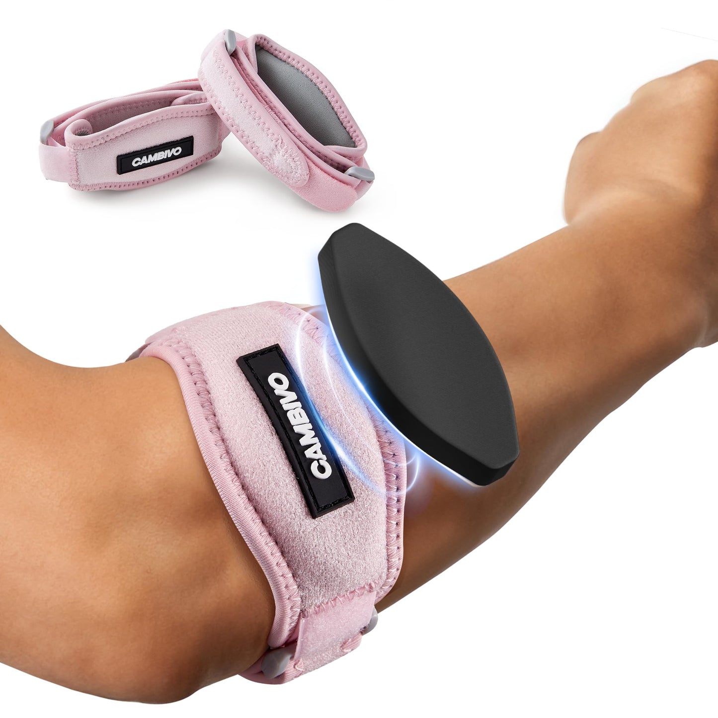 CAMBIVO 2 Pack Tennis Elbow Brace Strap for Tendonitis, Black - Tennis Mindset