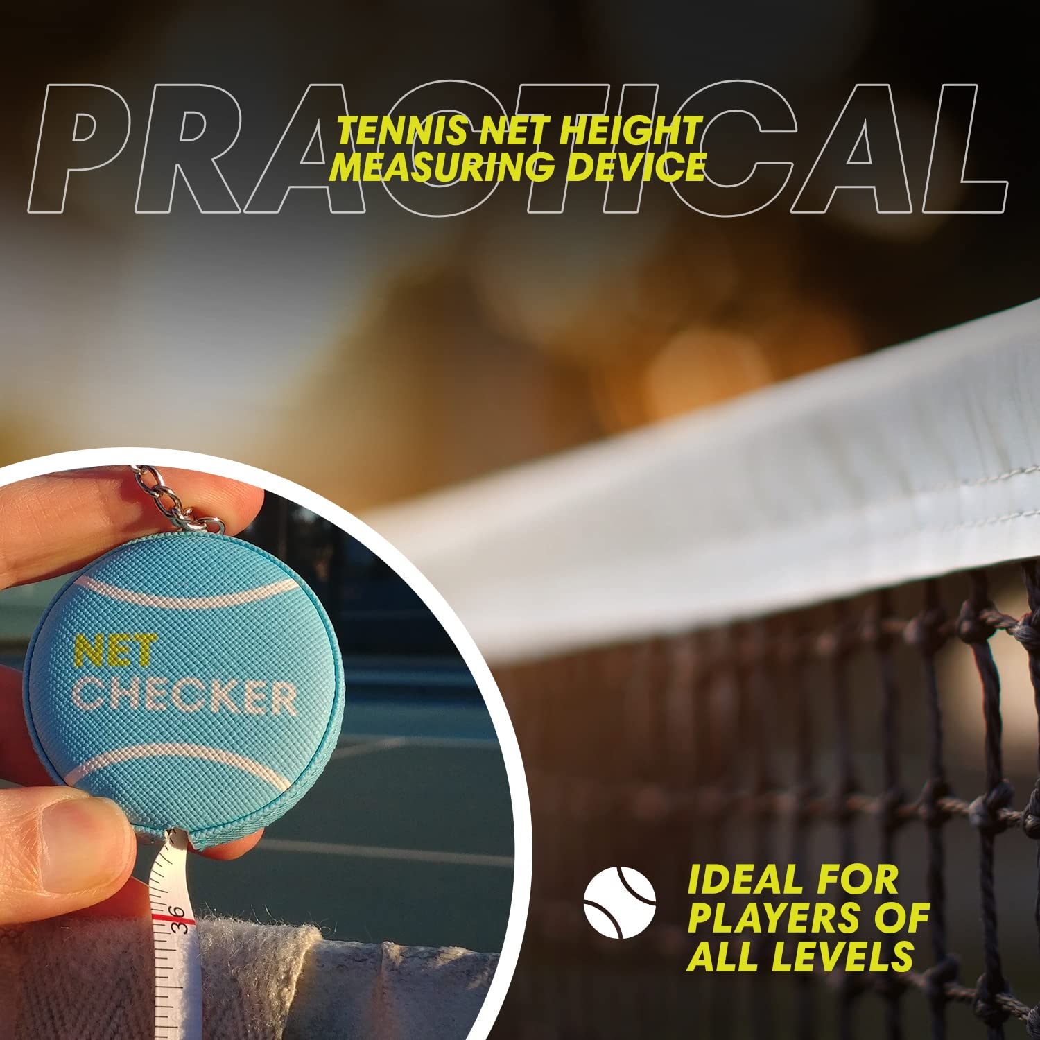 Scoring Right Net Checker Tennis Net Height Measuring Tape and Keyring - Tennis Mindset