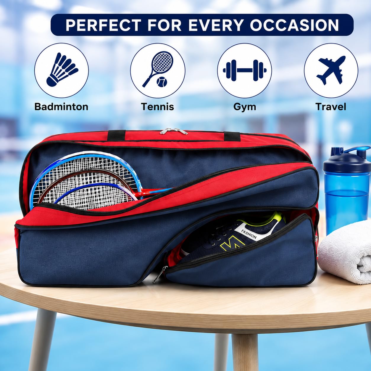 K-Cliffs Tennis Racket Bag | Deluxe Ballistic Nylon | Shoe Compartment - Tennis Mindset