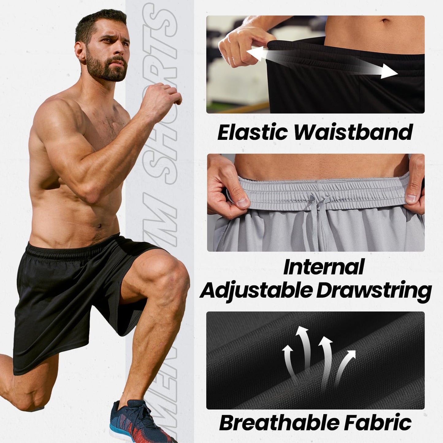 BALENNZ Mens Athletic Shorts with Pockets Quick Dry Workout Shorts Men - Tennis Mindset