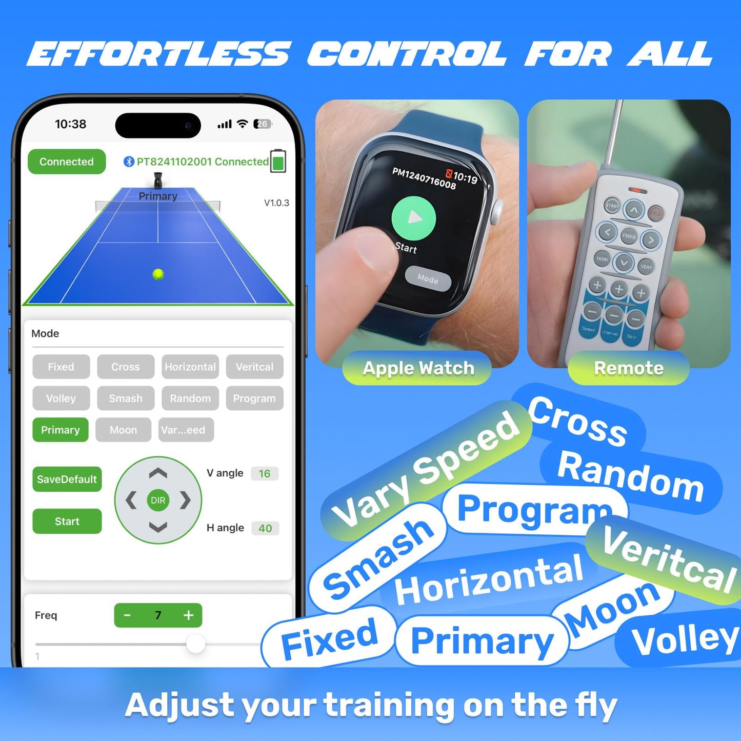 PUSUN｜PT-Smart Tennis Ball Machine: App Control with 12 Built-in Training Modes,6-Level Spin,28-Pt,75 MPH,32.6 lbs,100+ Ball,5H Battery, Portable, for Tennis/Padel,Training, Practice,Beginners to Pros - Tennis Mindset