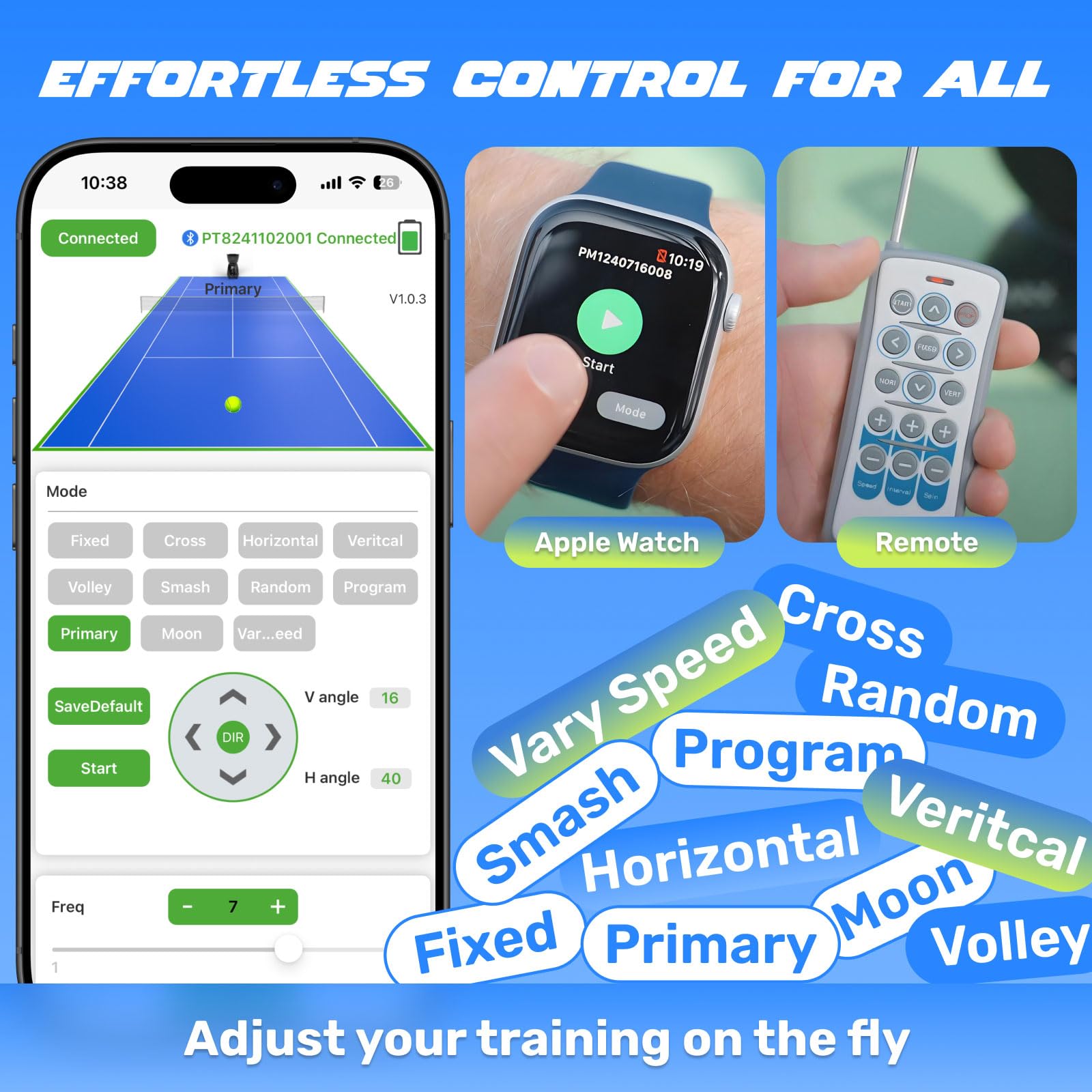 PUSUN｜PT-Smart Tennis Ball Machine: App Control with 12 Built-in Training Modes,6-Level Spin,28-Pt,75 MPH,32.6 lbs,100+ Ball,5H Battery, Portable, for Tennis/Padel,Training, Practice,Beginners to Pros - Tennis Mindset