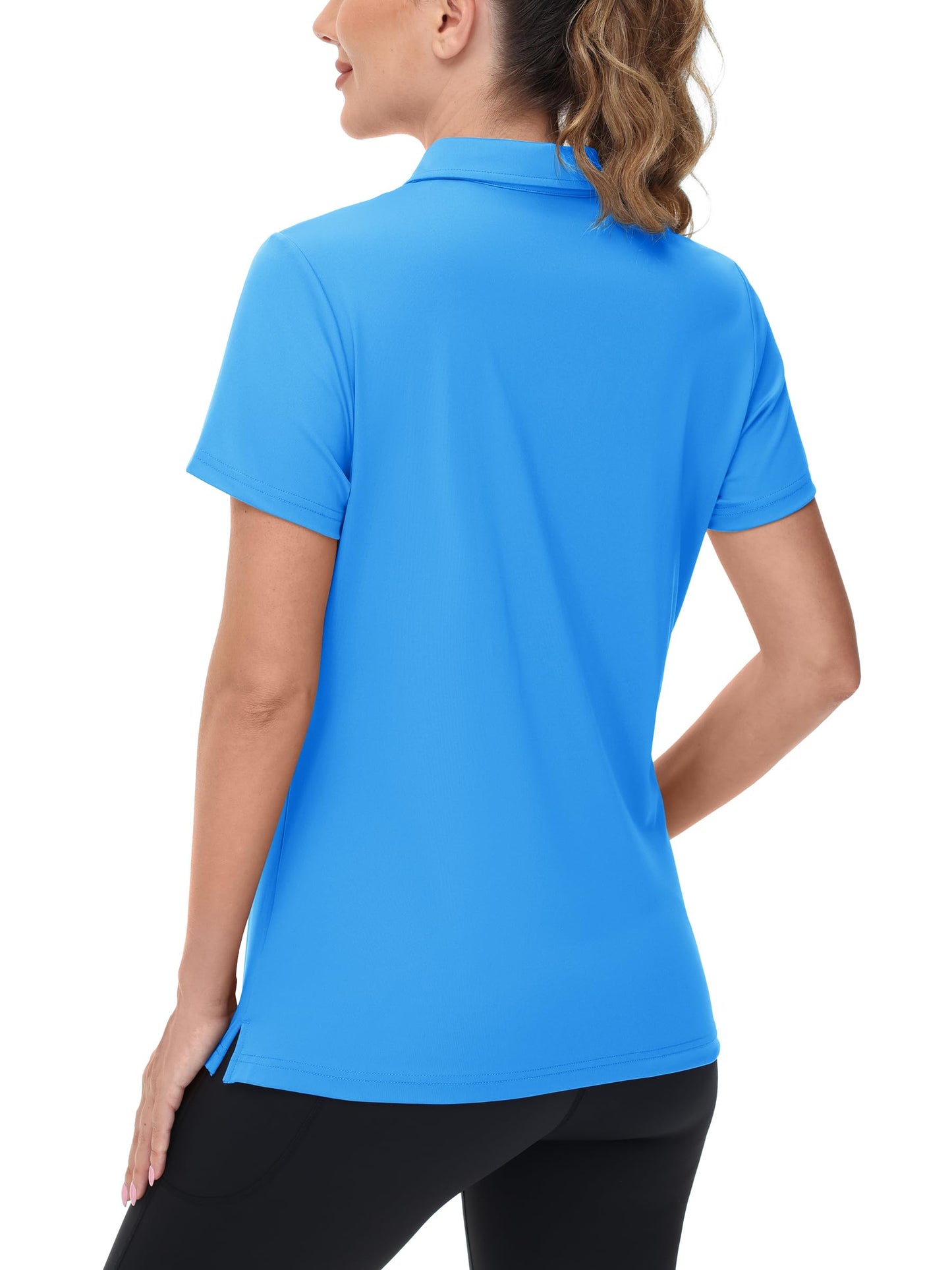 TACVASEN Women's V-Neck Polo Shirts UPF 50+ Short Sleeve Sun Protection Quick Dry Golf Polos Collared Shirt
