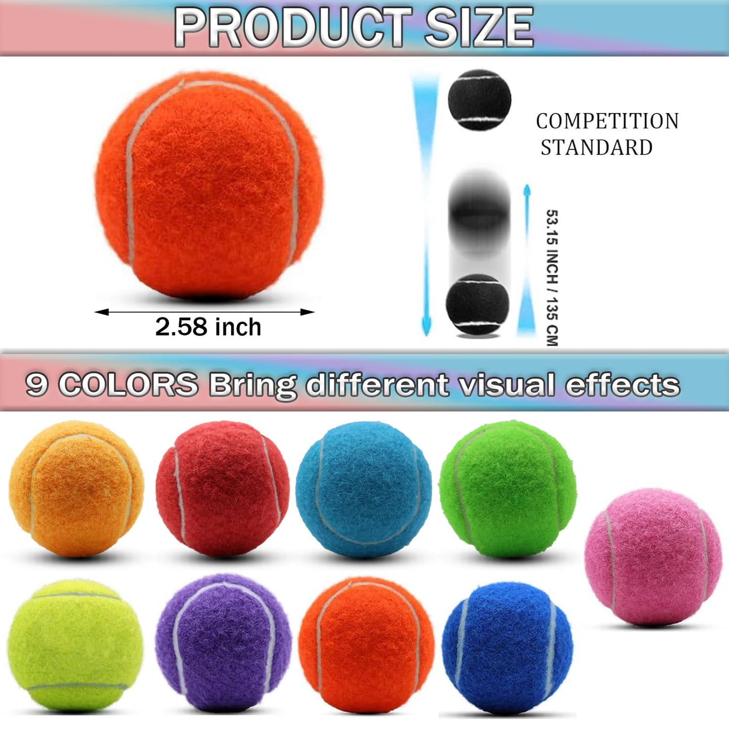 SHYUJAJIE Tennis Ball,20 Pack Practice Balls Bulk,Dog Balls with Mesh Bag