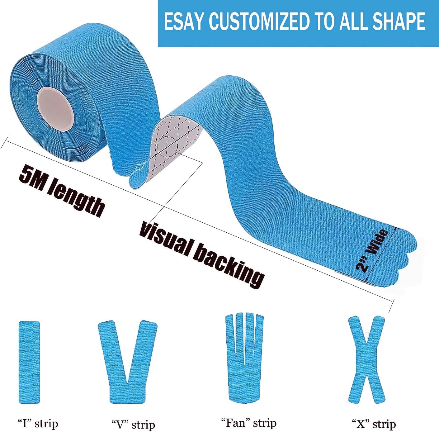 Kinesiology Tape Precut Strips Pro Athletic (3 Rolls,60 Strips) Original Cotton Waterproof Breathable Latex Free Tape for Muscle Pain Relief and Joint Support Elastic Sports Activities Tapes (Mix) - Tennis Mindset