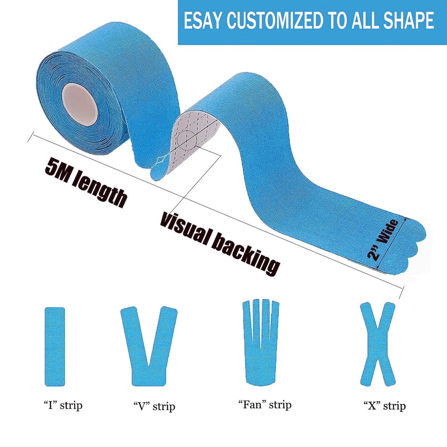 Kinesiology Tape Precut Strips Pro Athletic (3 Rolls,60 Strips) Original Cotton Waterproof Breathable Latex Free Tape for Muscle Pain Relief and Joint Support Elastic Sports Activities Tapes (Mix) - Tennis Mindset