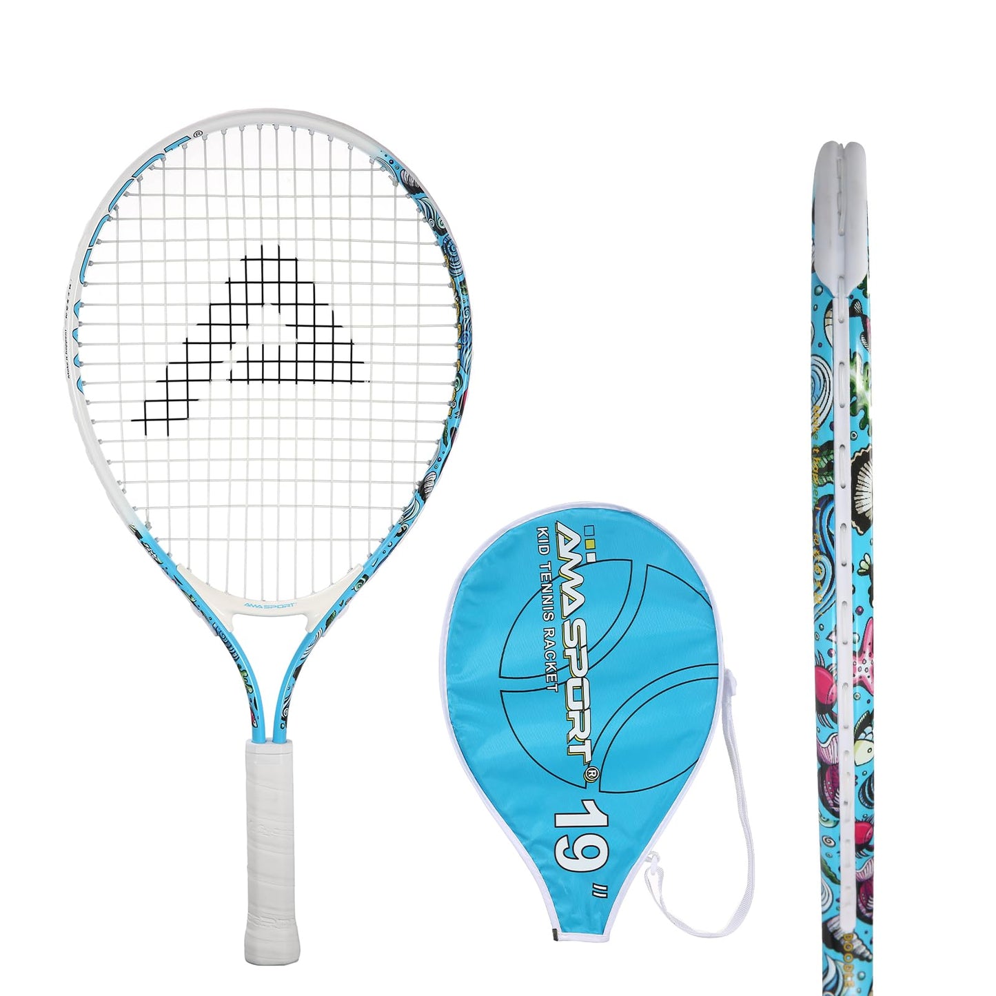 AMA SPORT Kids Tennis Racket for Junior Toddlers Starter Kit 17-25" Tennis Racquet for Girls and Boys with 420D Nylon Shoulder Strap Bag - Tennis Mindset