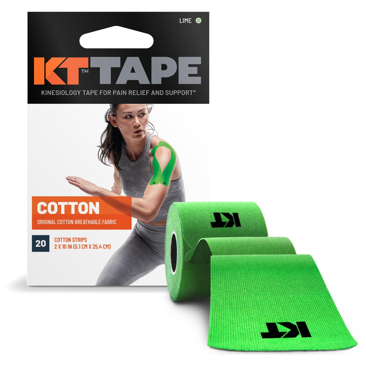 KT Tape, Original Cotton, Elastic Kinesiology Athletic Tape, 20 Count, 10” Precut Strips, Purple - Tennis Mindset