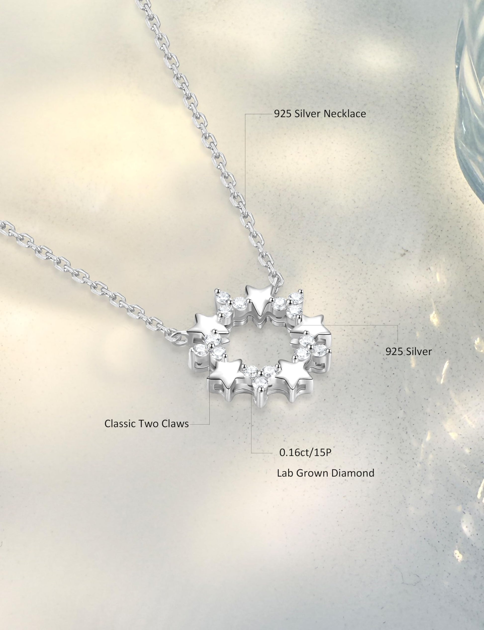 Sterling Silver Lab Grown Diamond Necklace for Women, 18 inch - Tennis Mindset