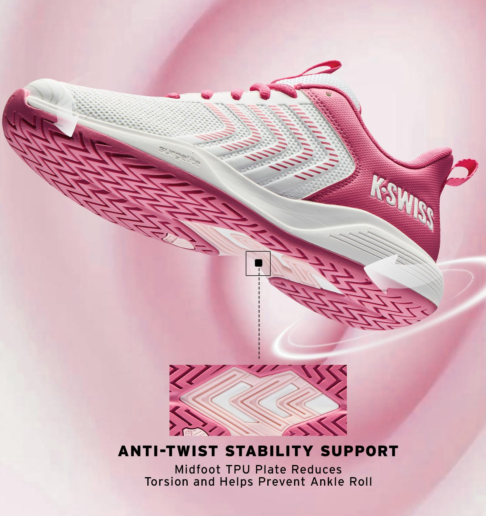K-Swiss Women's Ultrashot Light Pickleball Tennis Shoe - Lightweight Court Shoes Lateral Movement Stable Support - Tennis Mindset