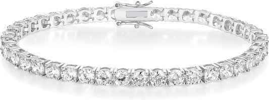 Gemsme 18K White/Yellow Gold Plated 3.0 Cubic Zirconia Classic Tennis Bracelet for Women and Men 6-9 Inches - Tennis Mindset