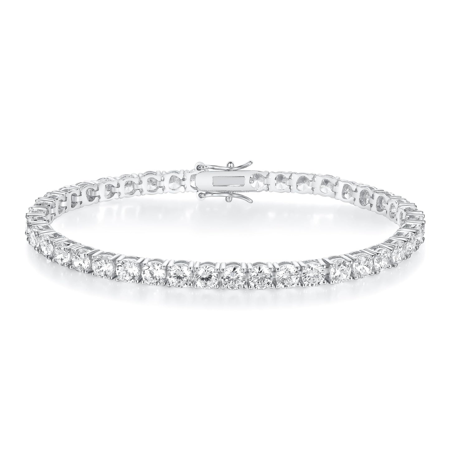 Gemsme 18K White/Yellow Gold Plated 3.0 Cubic Zirconia Classic Tennis Bracelet for Women and Men 6-9 Inches