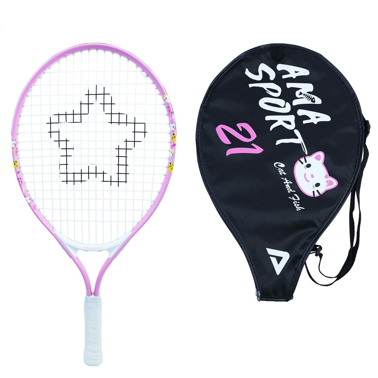 AMA SPORT Kids Tennis Racket for Junior Toddlers Starter Kit 17-25" Tennis Racquet for Girls and Boys with 420D Nylon Shoulder Strap Bag - Tennis Mindset