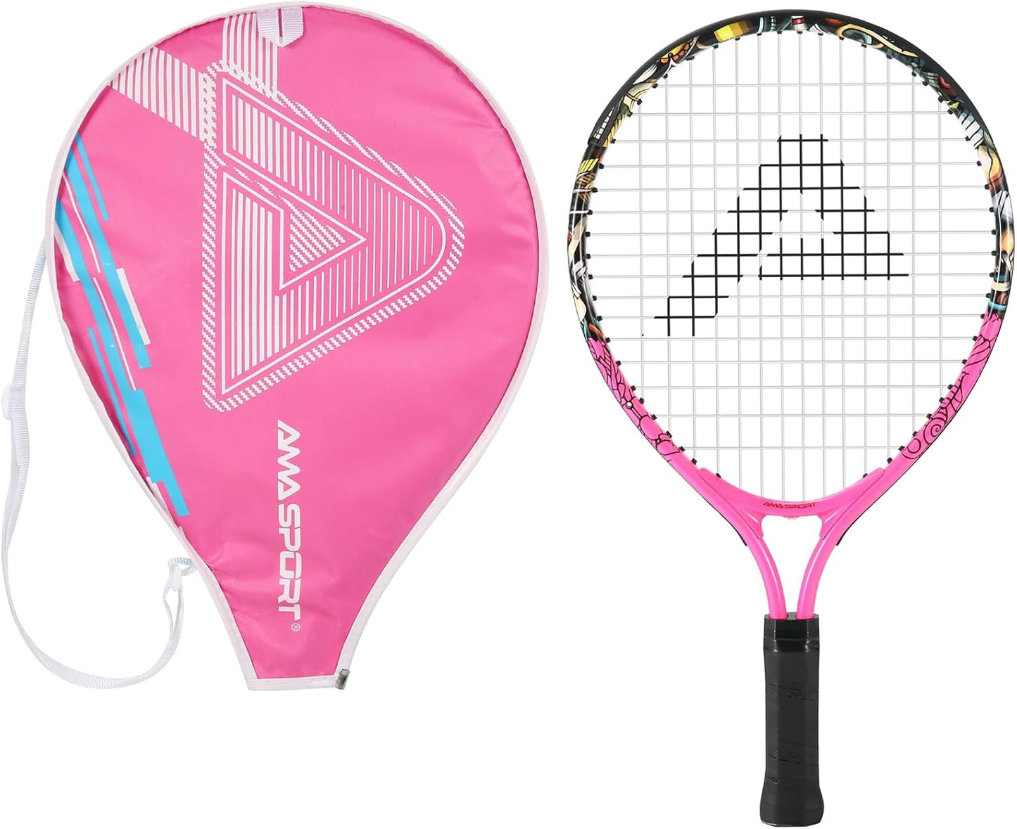 AMA SPORT Kids Tennis Racket for Junior Toddlers Starter Kit 17-25" Tennis Racquet for Girls and Boys with 420D Nylon Shoulder Strap Bag - Tennis Mindset