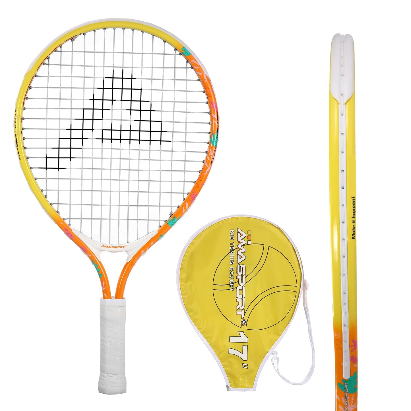 AMA SPORT Kids Tennis Racket for Junior Toddlers Starter Kit 17-25" Tennis Racquet for Girls and Boys with 420D Nylon Shoulder Strap Bag - Tennis Mindset