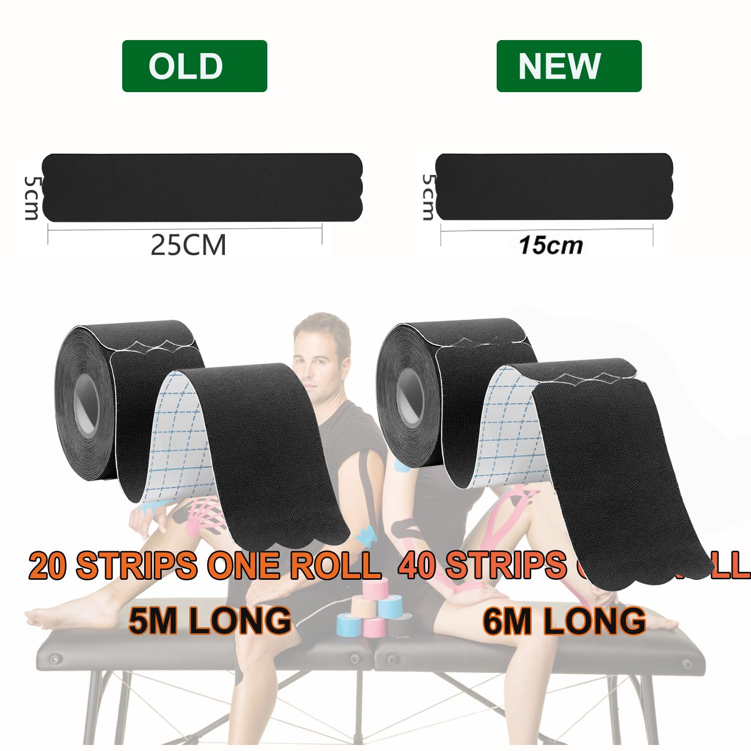 Kinesiology Tape Precut Strips Pro Athletic (3 Rolls,60 Strips) Original Cotton Waterproof Breathable Latex Free Tape for Muscle Pain Relief and Joint Support Elastic Sports Activities Tapes (Mix) - Tennis Mindset
