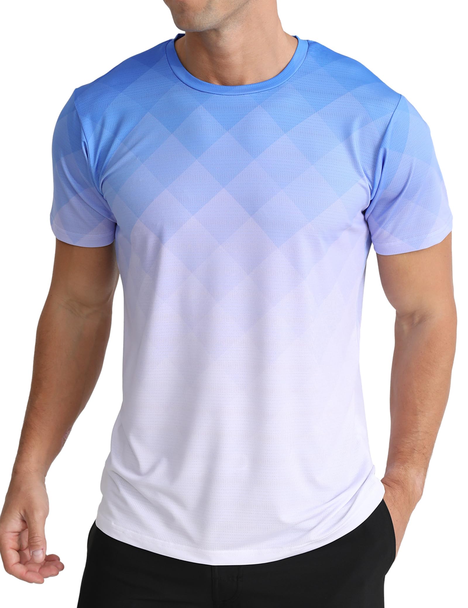 Men's Athletic T-Shirt Performance Gym Shirt Quick Dry Running Workout Tops - Tennis Mindset