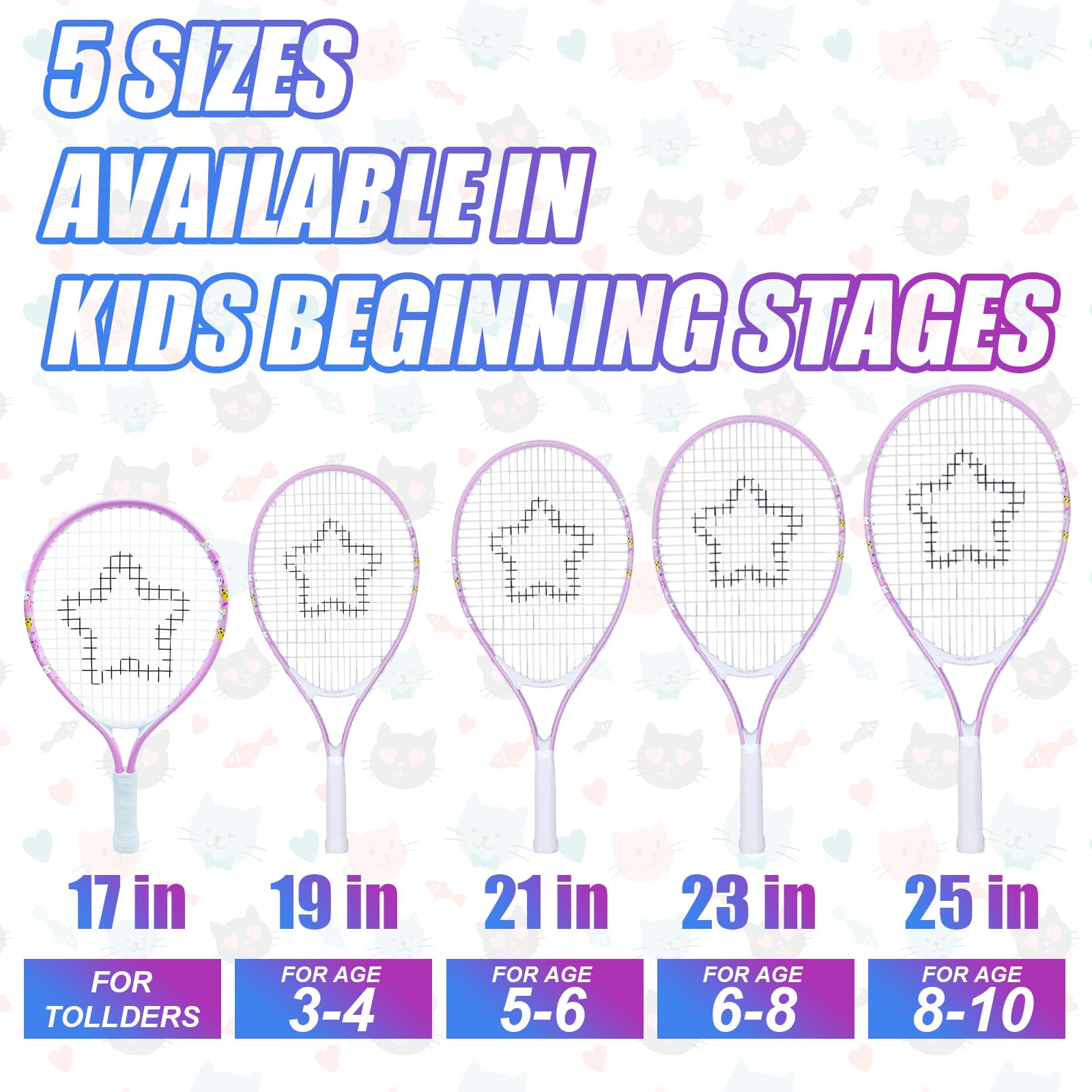 AMA SPORT Kids Tennis Racket for Junior Toddlers Starter Kit 17-25" Tennis Racquet for Girls and Boys with 420D Nylon Shoulder Strap Bag - Tennis Mindset