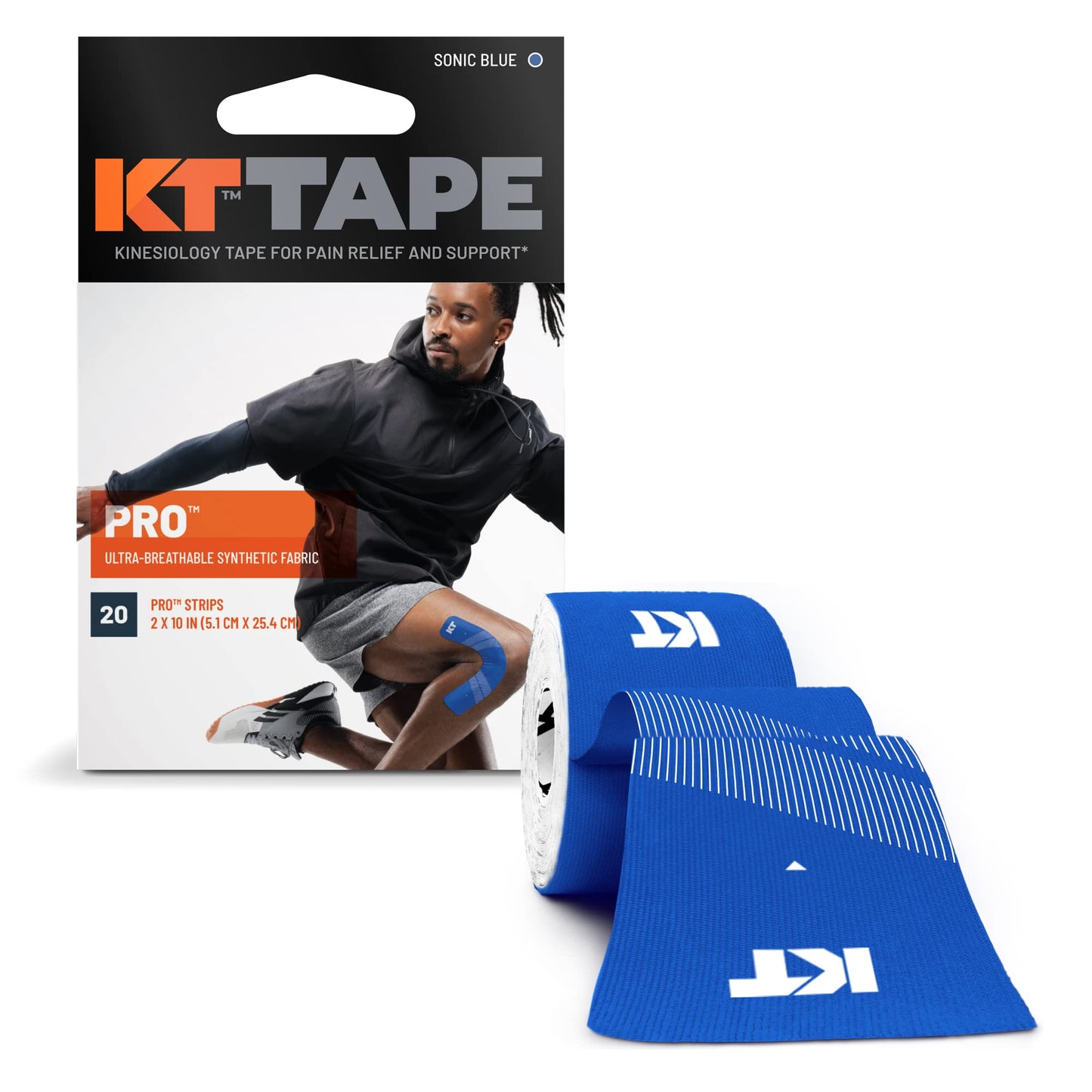 KT Tape, Pro Synthetic Kinesiology Athletic Tape, 20 Count, 10” Precut Strip - Tennis Mindset