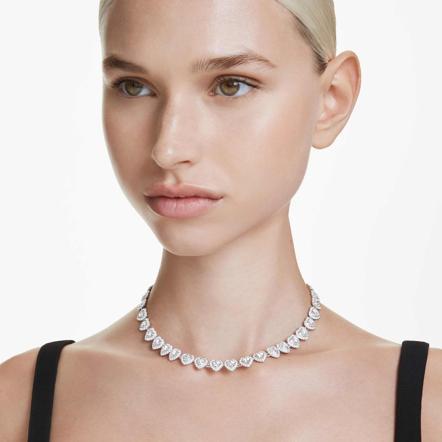 Swarovski Ariana Grande Collection, Clear Crystal & Pearls, Rhodium Finish, Necklaces, Earrings and Bracelets - Tennis Mindset