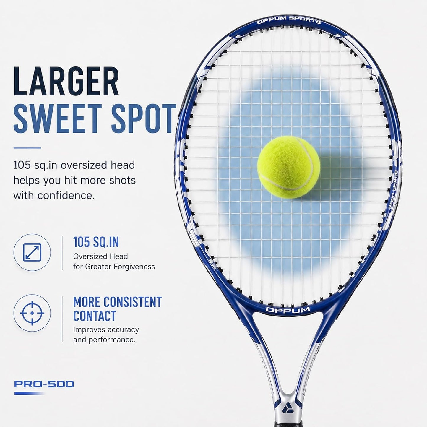 Adult Tennis Racket Set of 2, 27 Inch Pre-Strung for Beginners