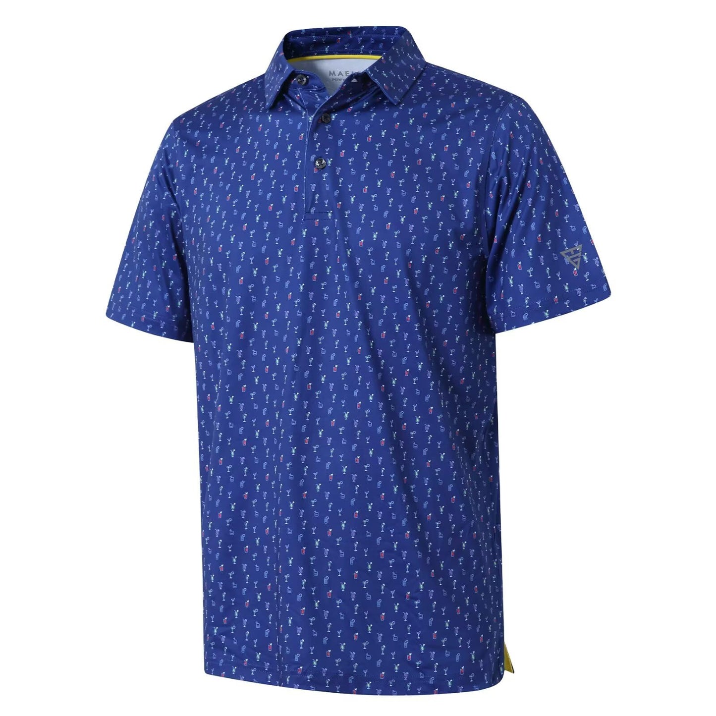 Golf Shirts for Men Dry Fit Short Sleeve Print Performance Moisture Wicking Polo Shirt - Tennis Mindset