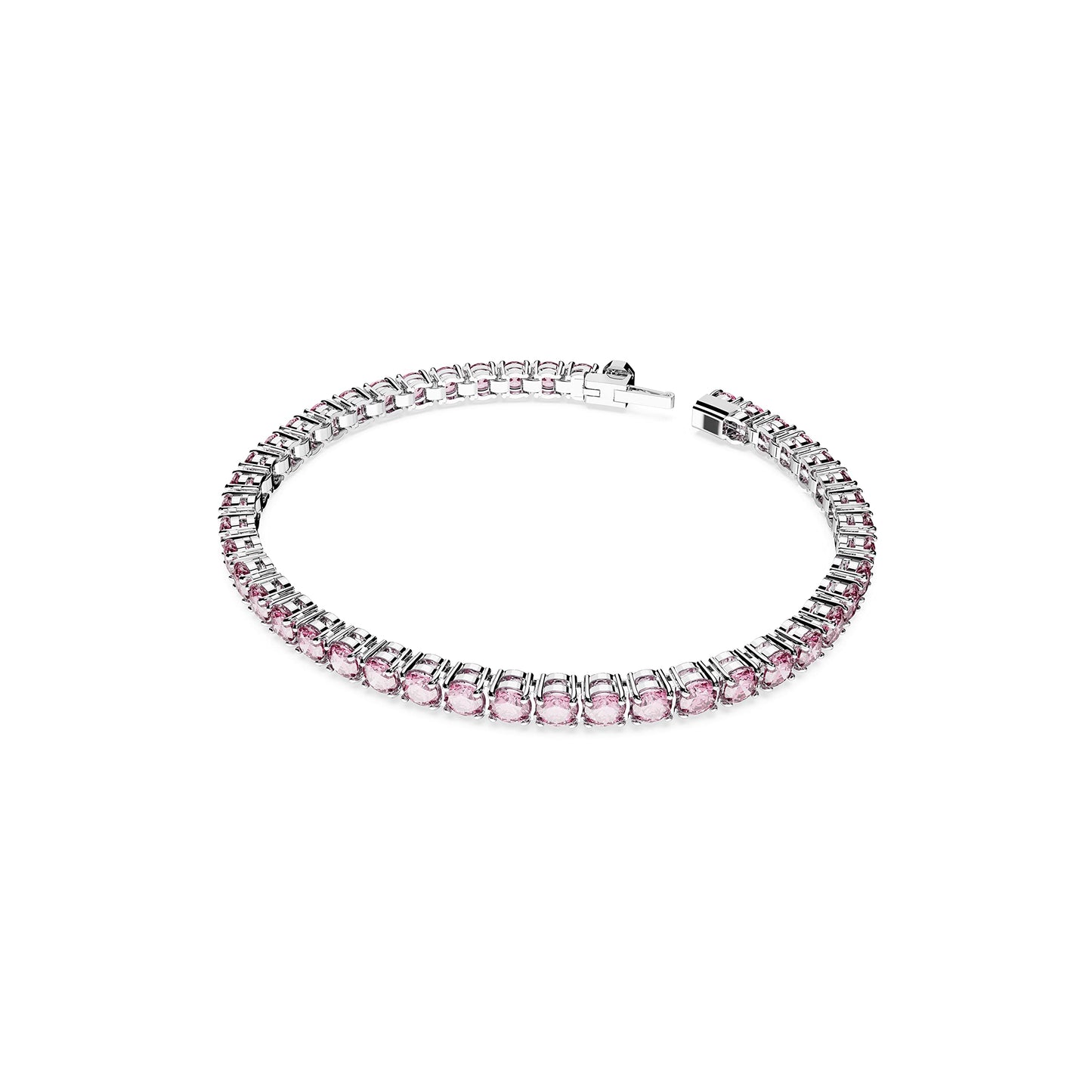 Swarovski Matrix Tennis Bracelet, Round Cut Crystals, Pink, Blue, Black, Clear, Rhodium, Gold-Tone and Rose Gold-Tone Finishes