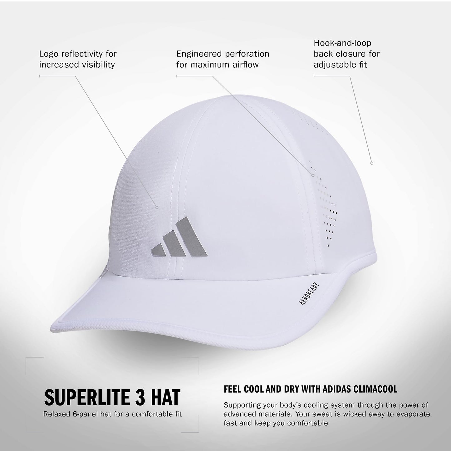 adidas Womens Superlite 3 Hat Casual - Black - Tennis Mindset