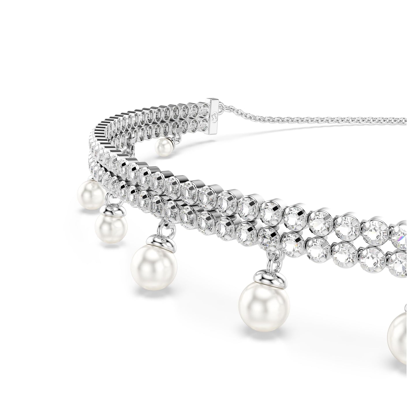 Swarovski Ariana Grande Collection, Clear Crystal & Pearls, Rhodium Finish, Necklaces, Earrings and Bracelets - Tennis Mindset