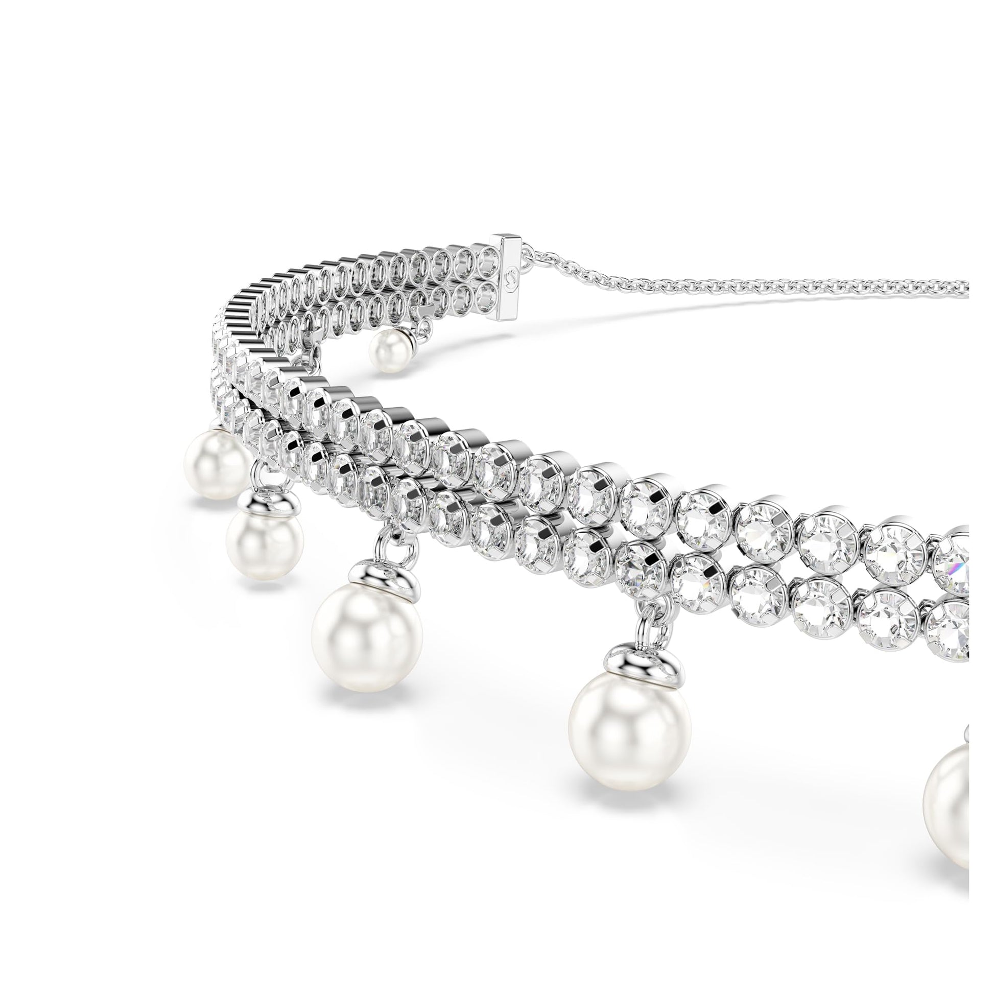 Swarovski Ariana Grande Collection, Clear Crystal & Pearls, Rhodium Finish, Necklaces, Earrings and Bracelets - Tennis Mindset