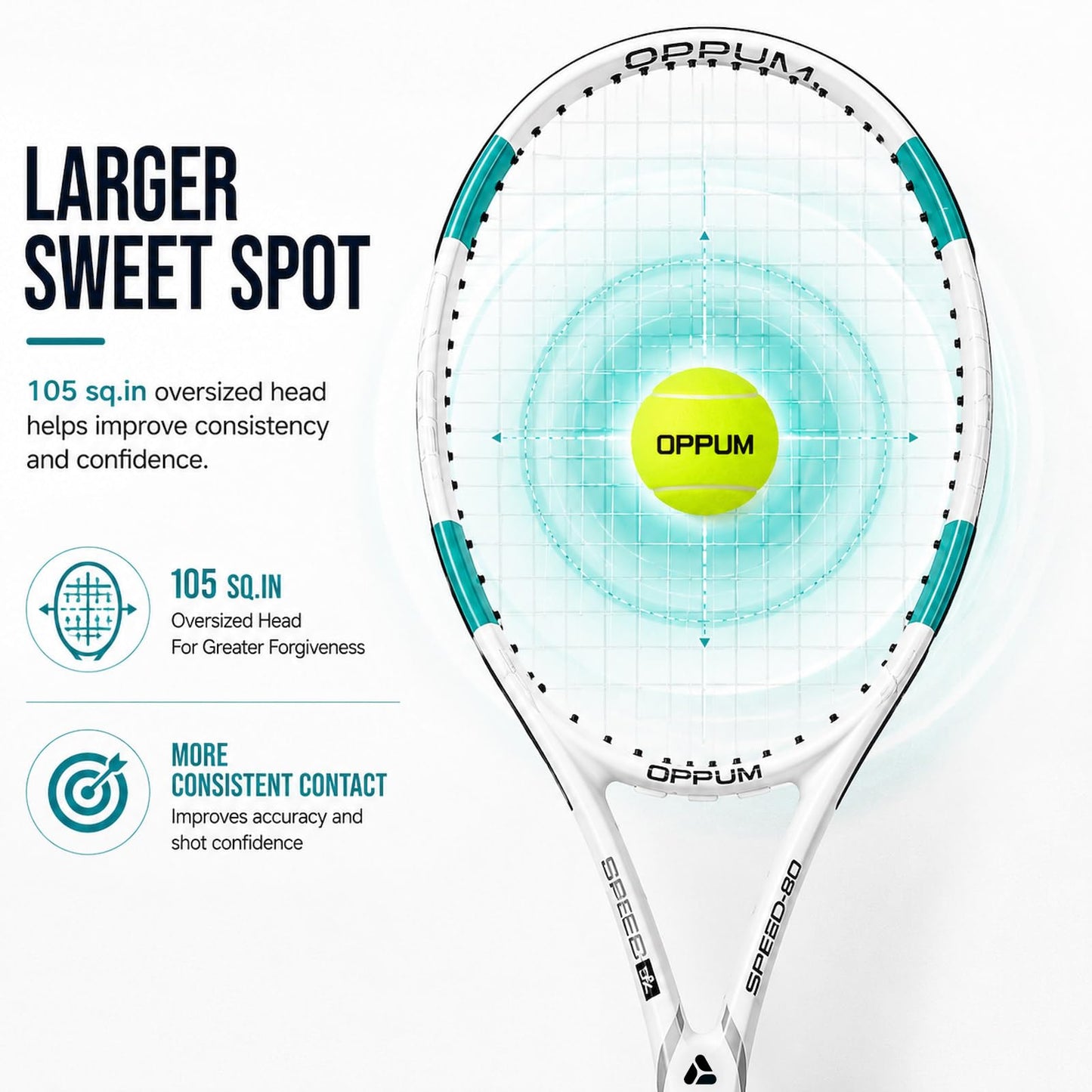 Adult Tennis Racket Set of 2, 27 Inch Pre-Strung for Beginners