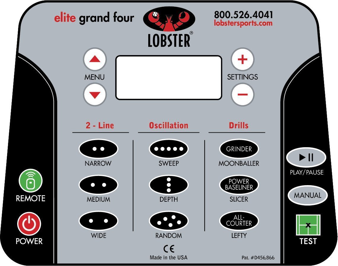 LOBSTER Sports Elite Tennis Ball Machine - Auto Portable Tennis Ball Launcher, Preloaded & Custom Drills, Spin Control, Lob Elevation Switch, Ball Speed (up to 80MPH), with Multi-Function Remote - Tennis Mindset