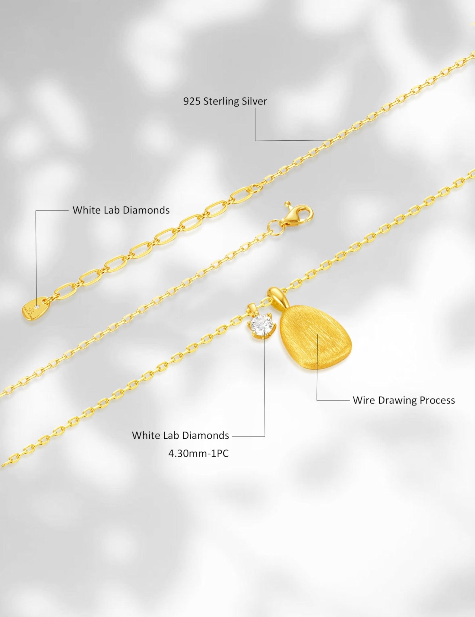 Sterling Silver Lab Grown Diamond Necklace for Women, 18 inch - Tennis Mindset