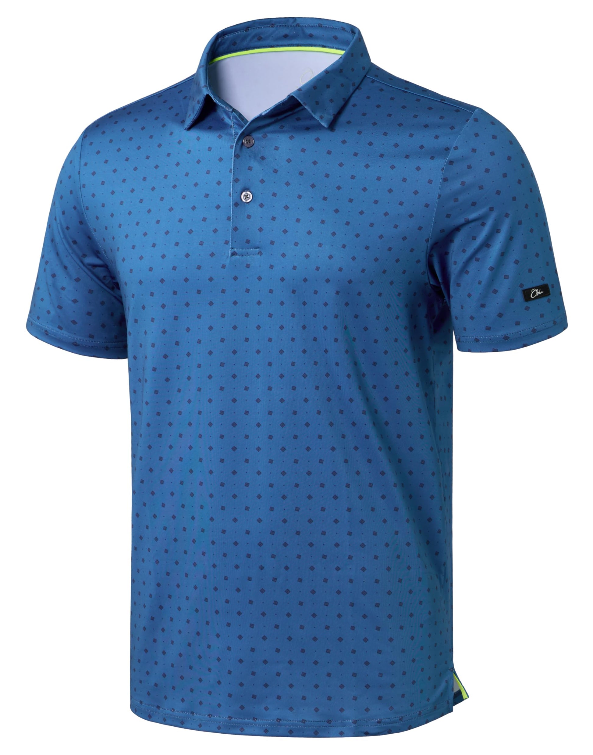 Obla Men's Golf Polo Shirts Print Short Sleeve Dry Fit Collared Shirt - Tennis Mindset