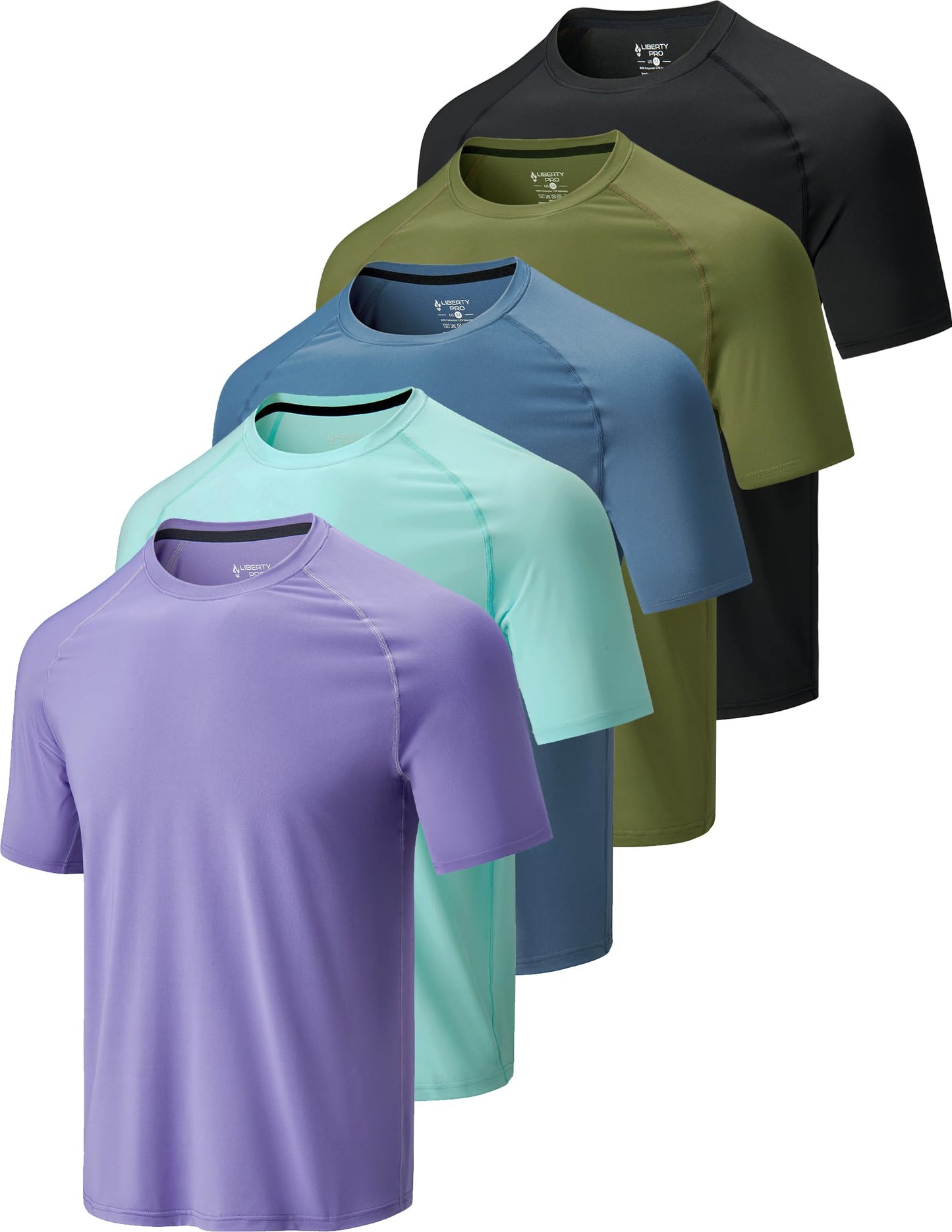 Liberty Imports 5 Pack Men's Active Quick Dry Crew Neck T Shirts - Tennis Mindset