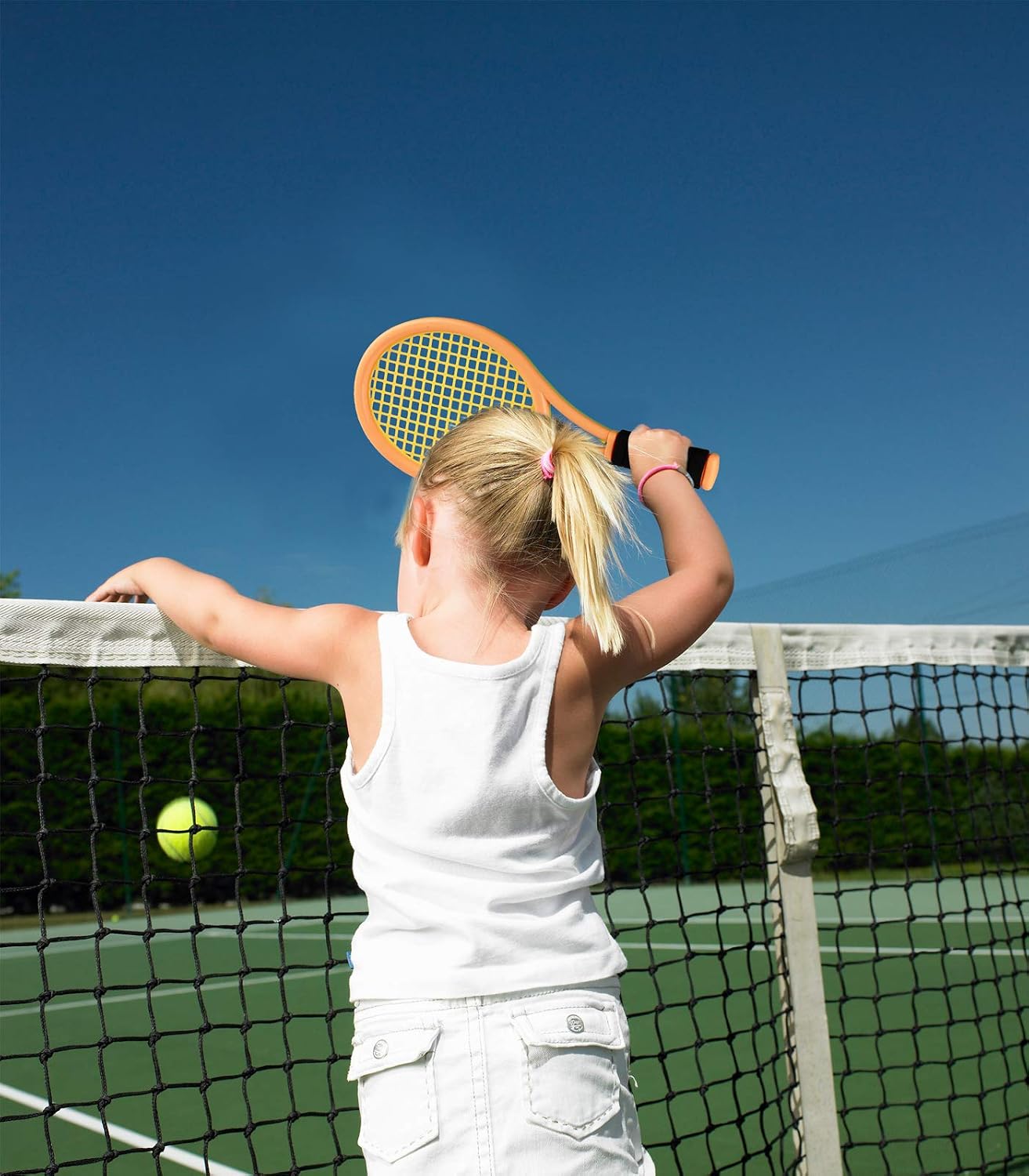 Kids Tennis Racket,17 Inch Plastic Tennis Racket with 2 Soft Balls,2 Tennis Balls and 4 Shuttlecocks for Kid,Toddler Outdoor/Indoor Sport Play - Tennis Mindset