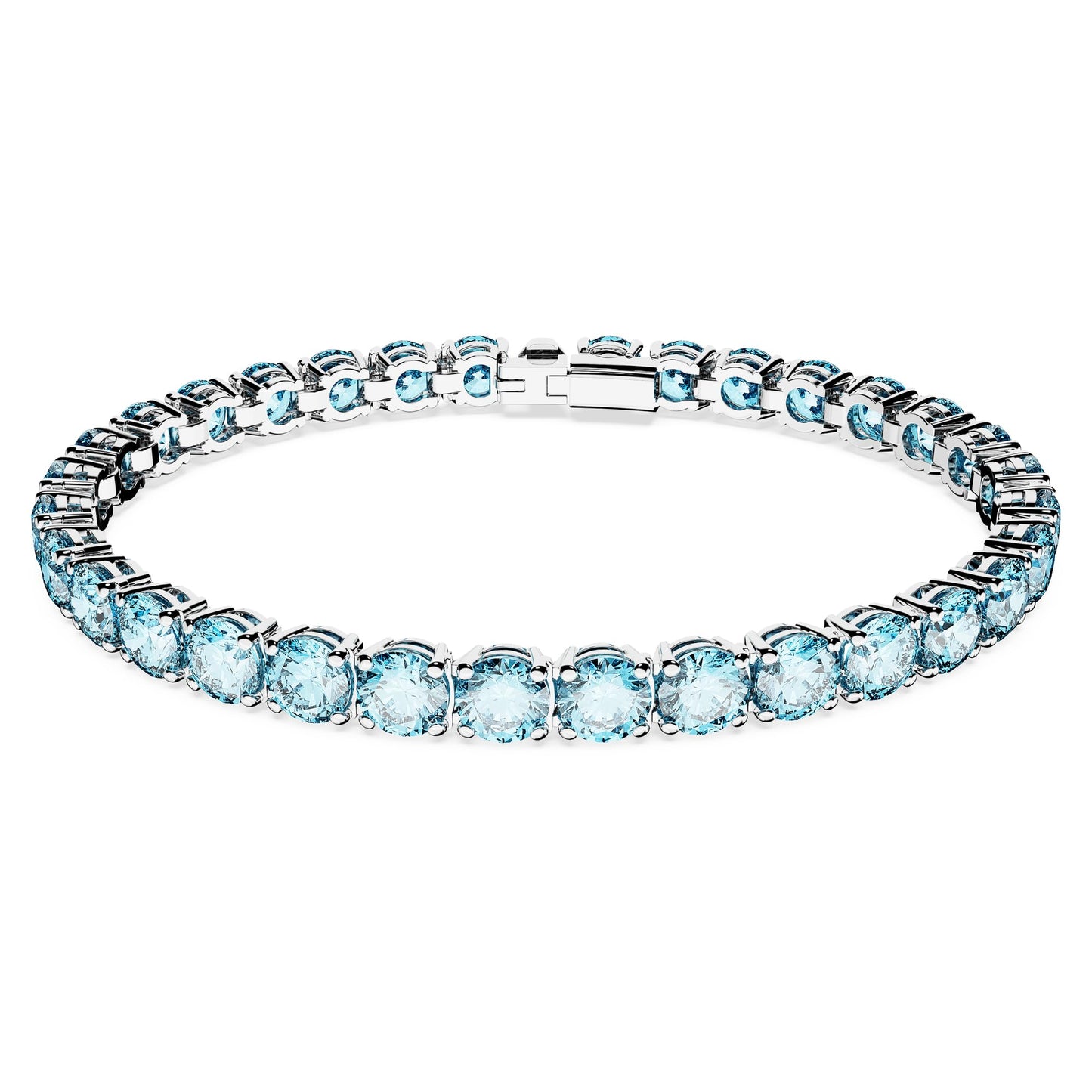 Swarovski Matrix Tennis Bracelet, Round Cut Crystals, Pink, Blue, Black, Clear, Rhodium, Gold-Tone and Rose Gold-Tone Finishes