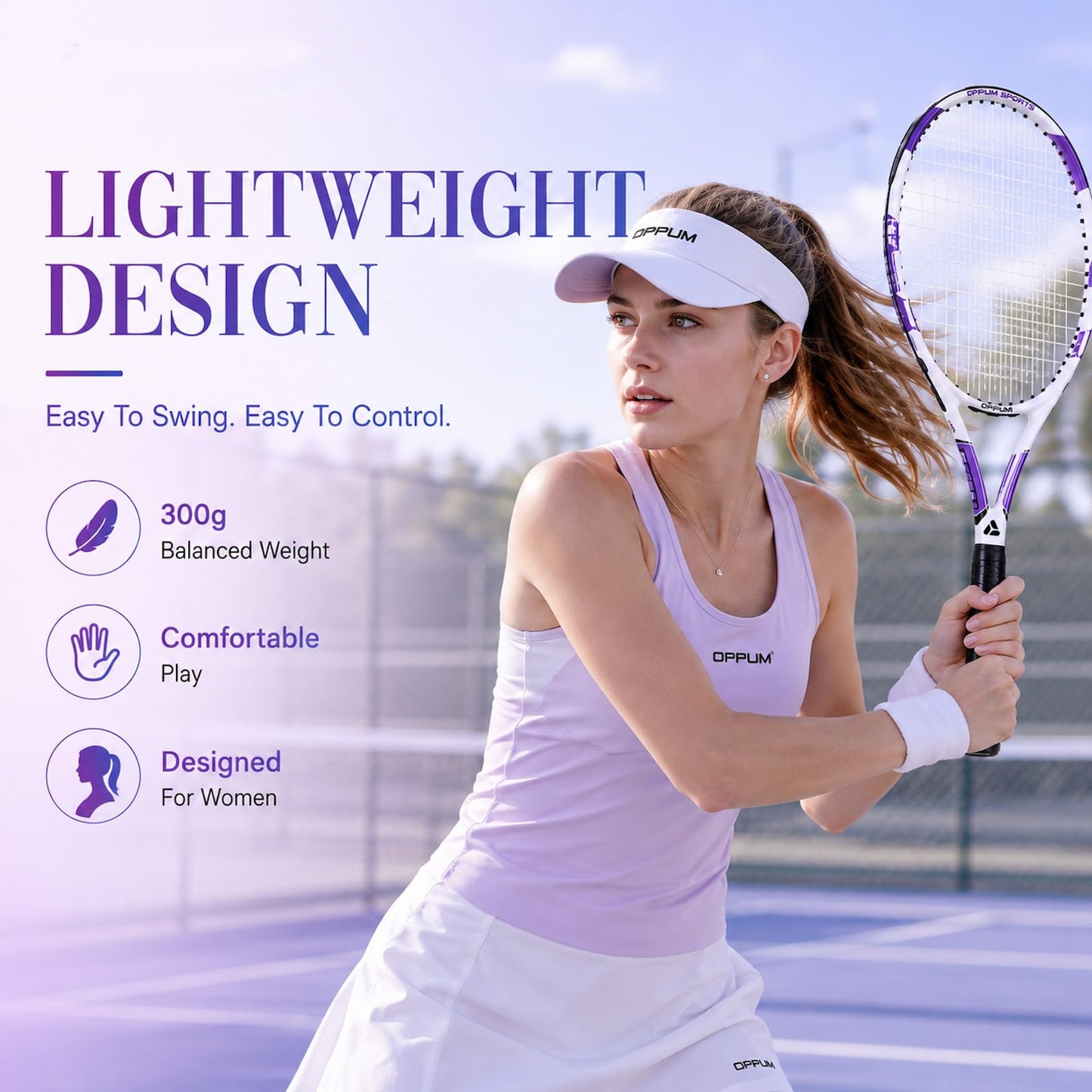 Adult Tennis Racket Set of 2, 27 Inch Pre-Strung for Beginners