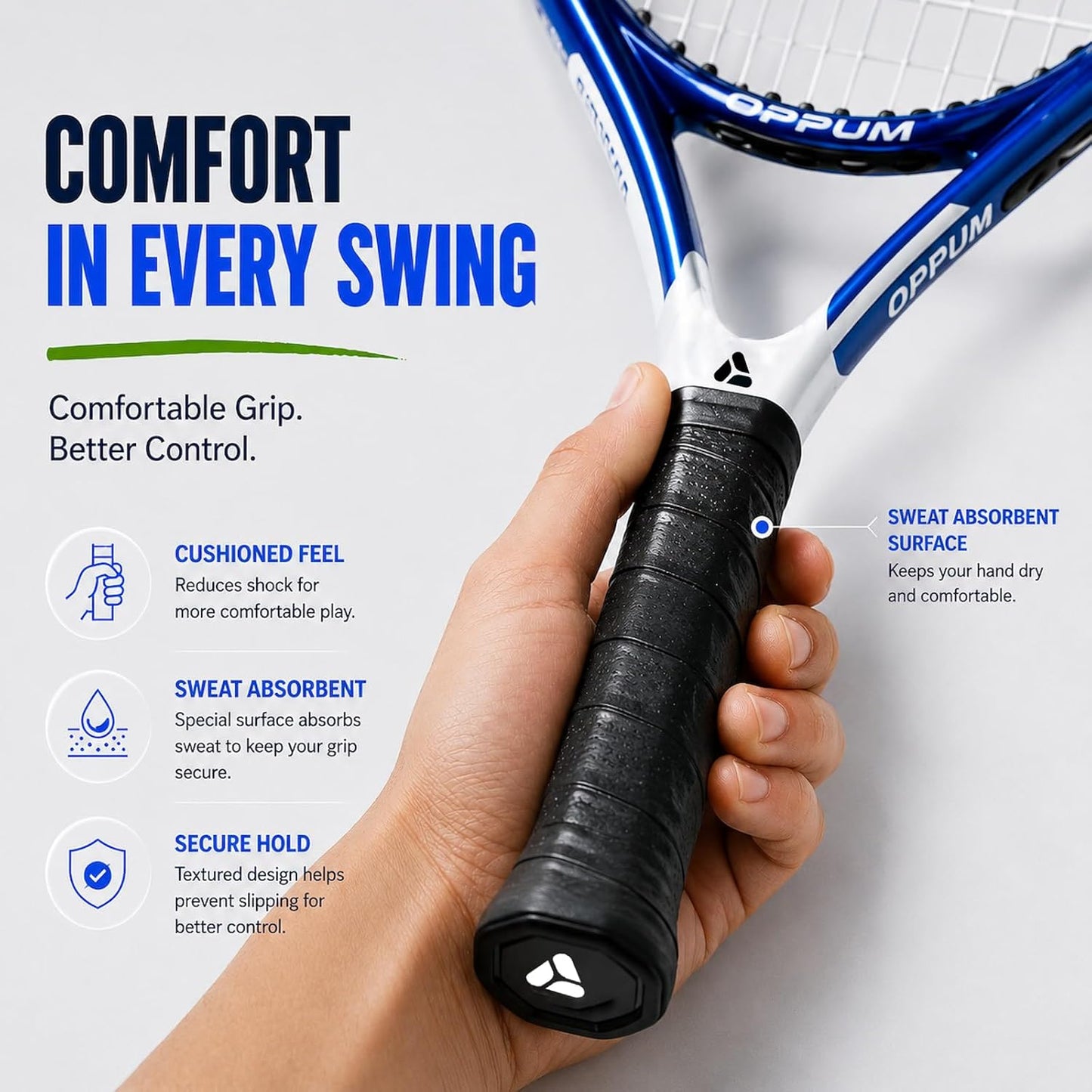 Adult Tennis Racket Set of 2, 27 Inch Pre-Strung for Beginners