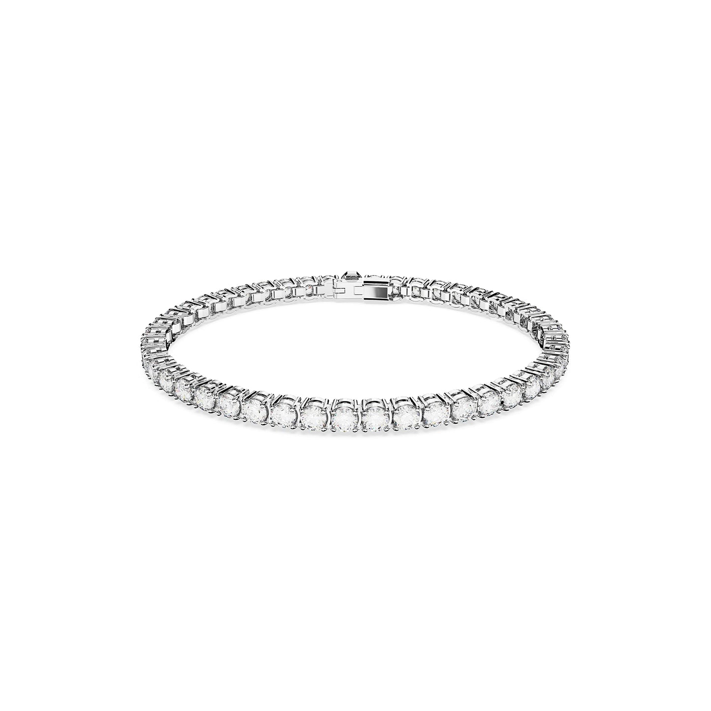 Swarovski Matrix Tennis Bracelet, Round Cut Crystals, Pink, Blue, Black, Clear, Rhodium, Gold-Tone and Rose Gold-Tone Finishes