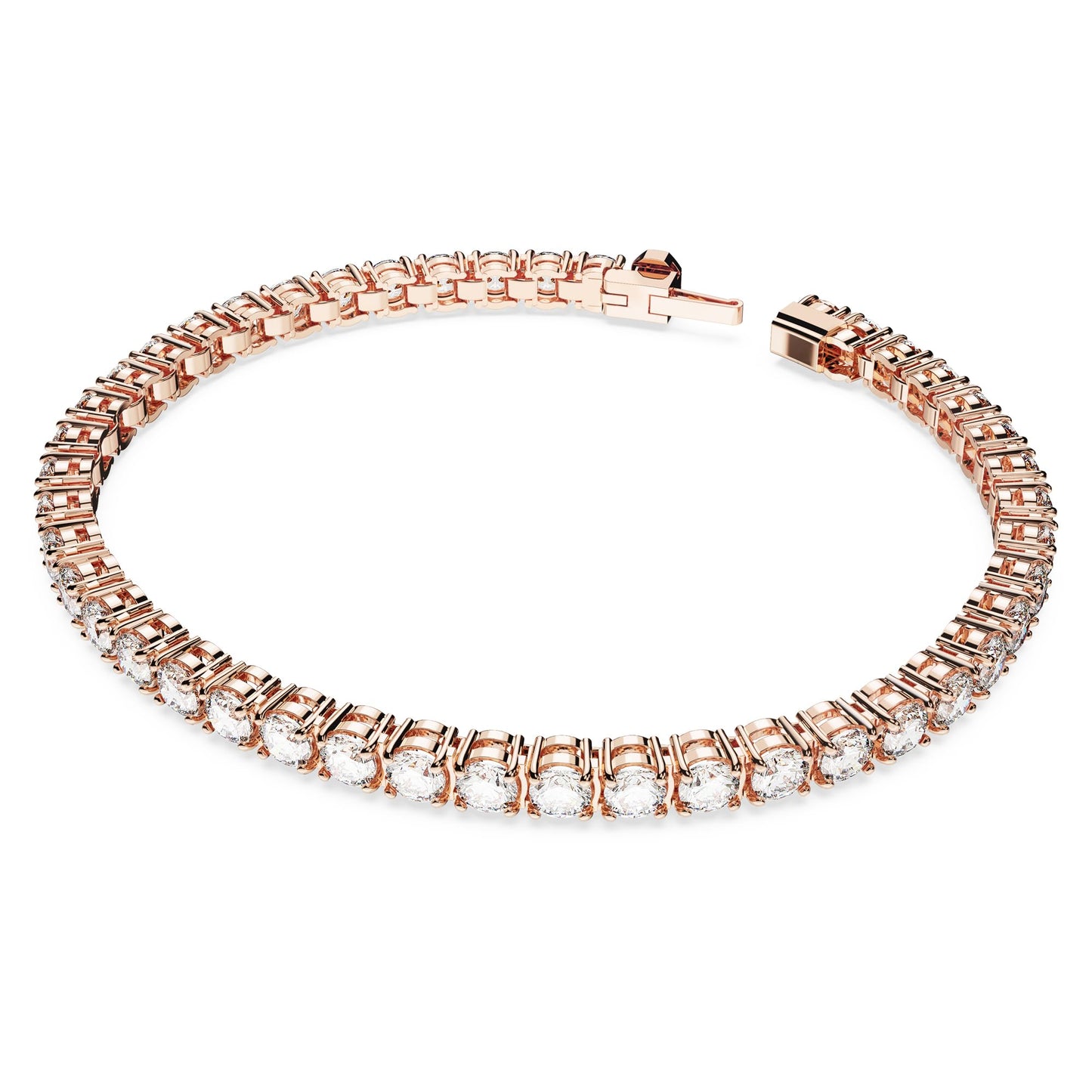Swarovski Matrix Tennis Bracelet, Round Cut Crystals, Pink, Blue, Black, Clear, Rhodium, Gold-Tone and Rose Gold-Tone Finishes