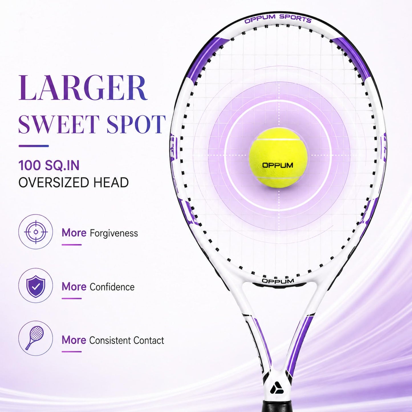 Adult Tennis Racket Set of 2, 27 Inch Pre-Strung for Beginners
