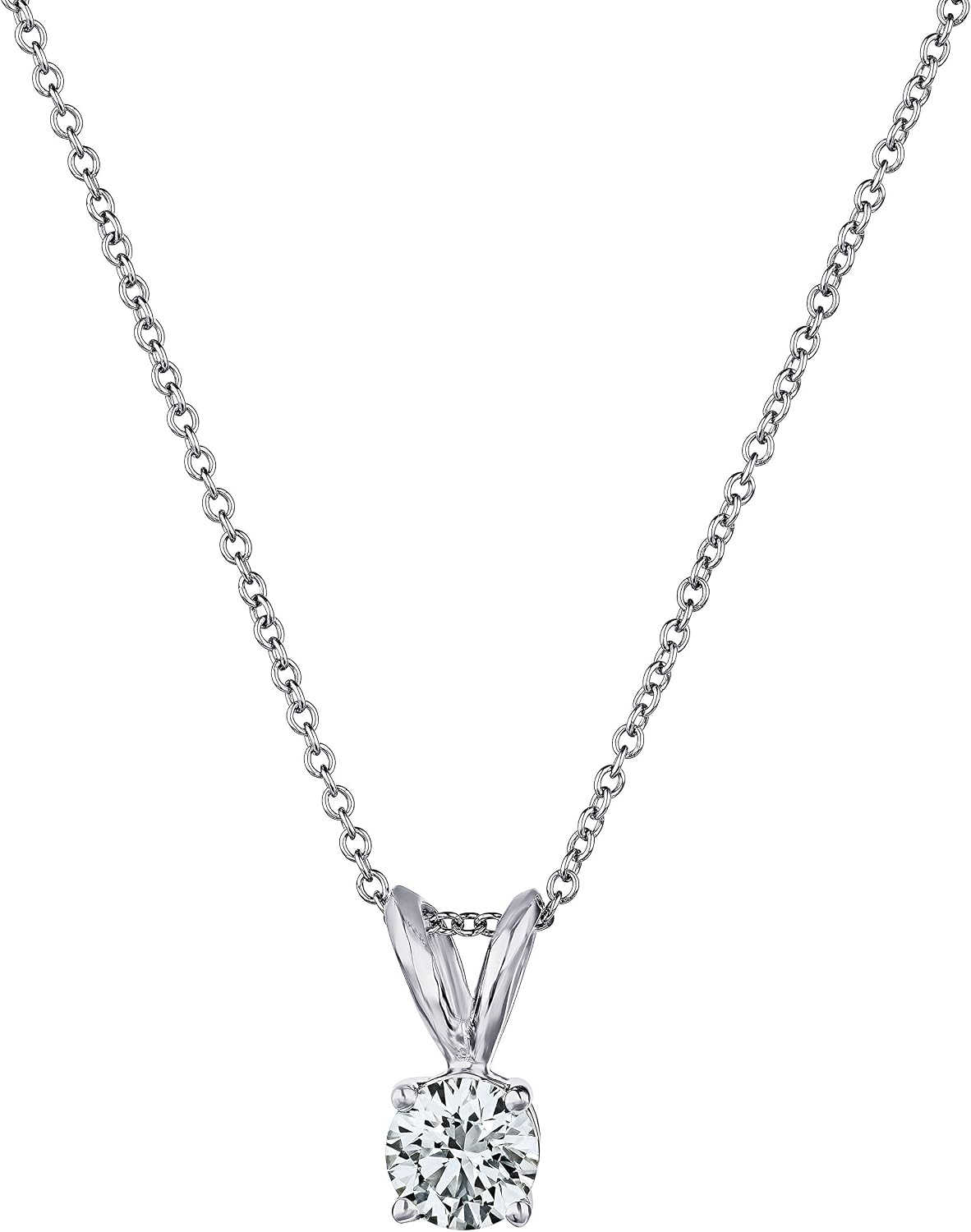 The Diamond Channel Certified LAB GROWN 0.25-4.00ct Diamond Necklace for Women, 14 Karat Solid Gold 4-Prong Necklace, Gold Diamond Necklace For Women(16 + 2 Inch Extender) - Tennis Mindset