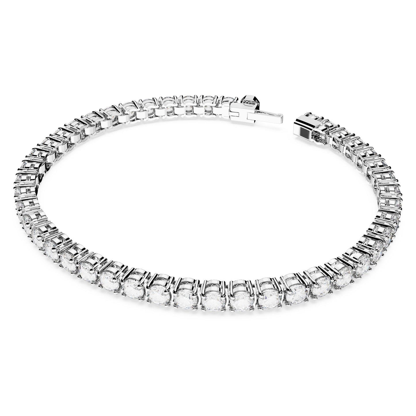 Swarovski Matrix Tennis Bracelet, Round Cut Crystals, Pink, Blue, Black, Clear, Rhodium, Gold-Tone and Rose Gold-Tone Finishes