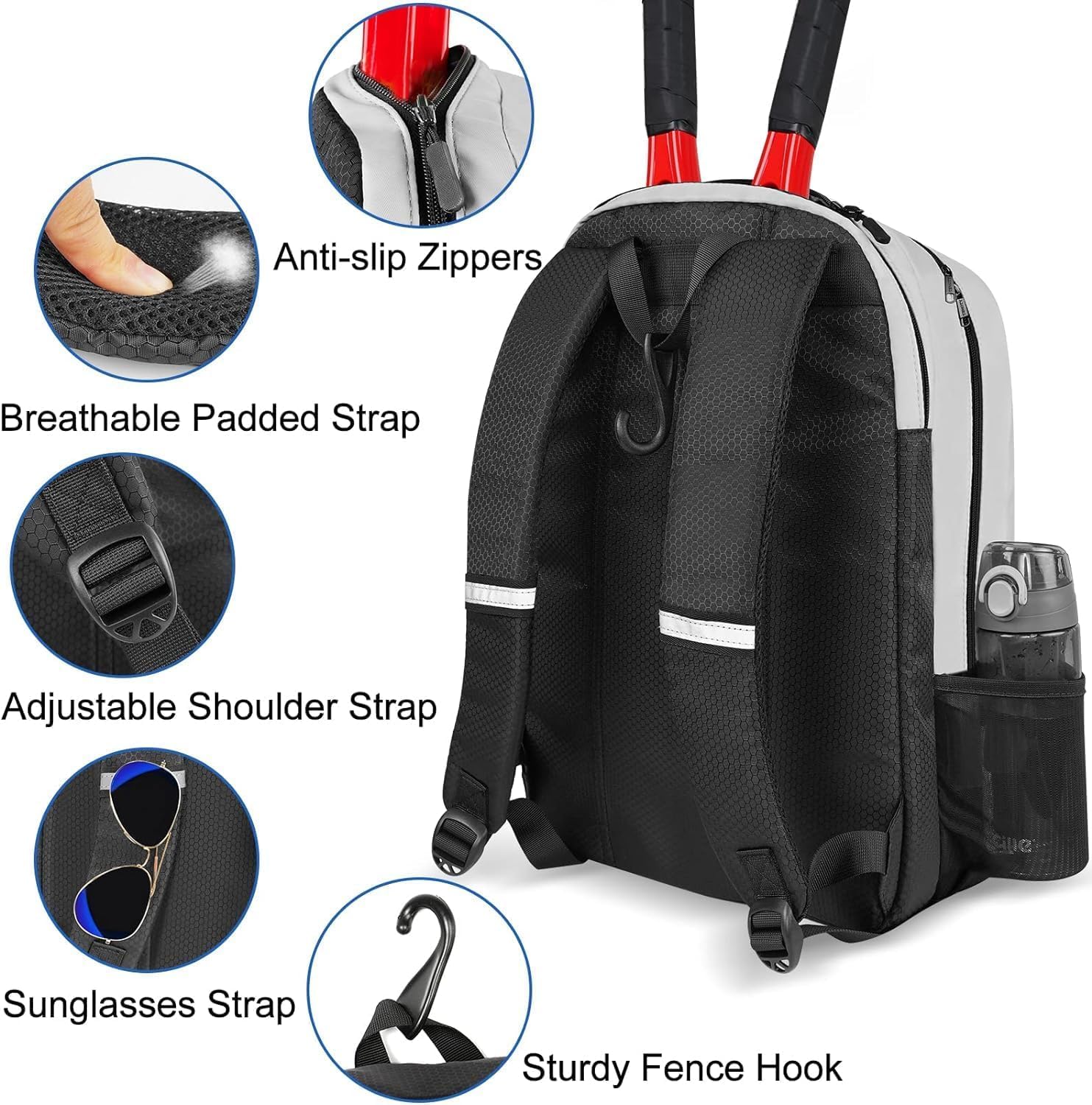 Ytonet Tennis Bag Tennis Backpack for Women Men 2 Rackets - Tennis Mindset