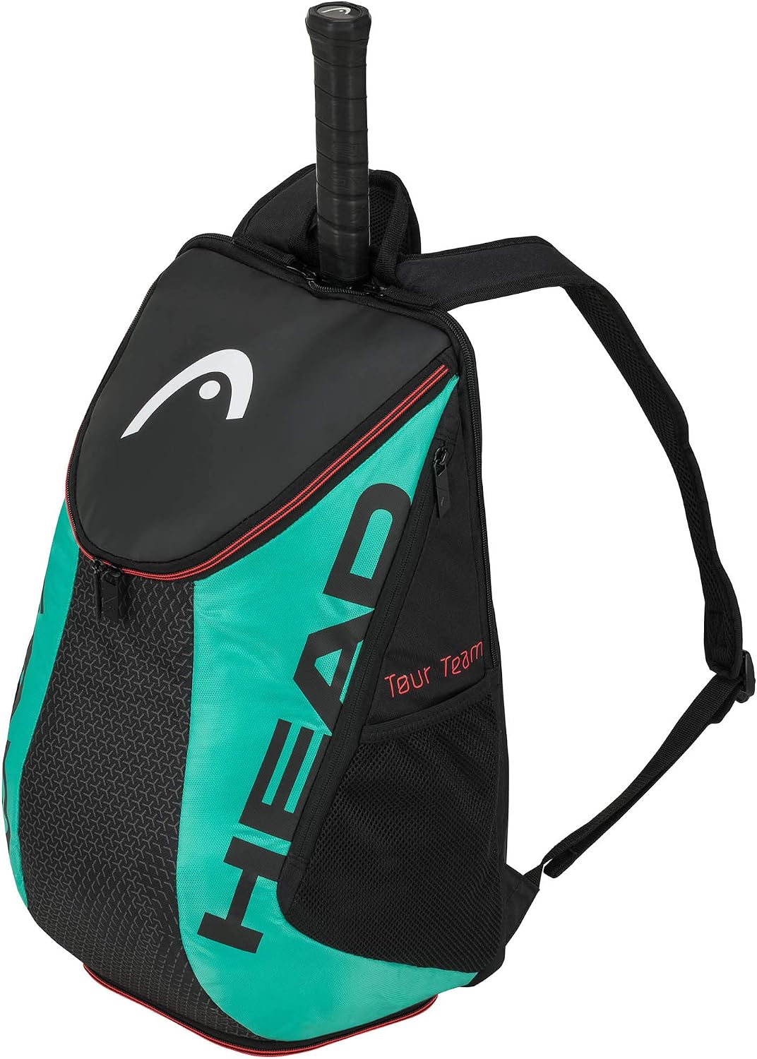 HEAD Tour Team Tennis Backpack 2 Racquet Carrying Bag w/Padded Shoulder Straps & Shoe Compartment - Black/Teal, One Size - Tennis Mindset