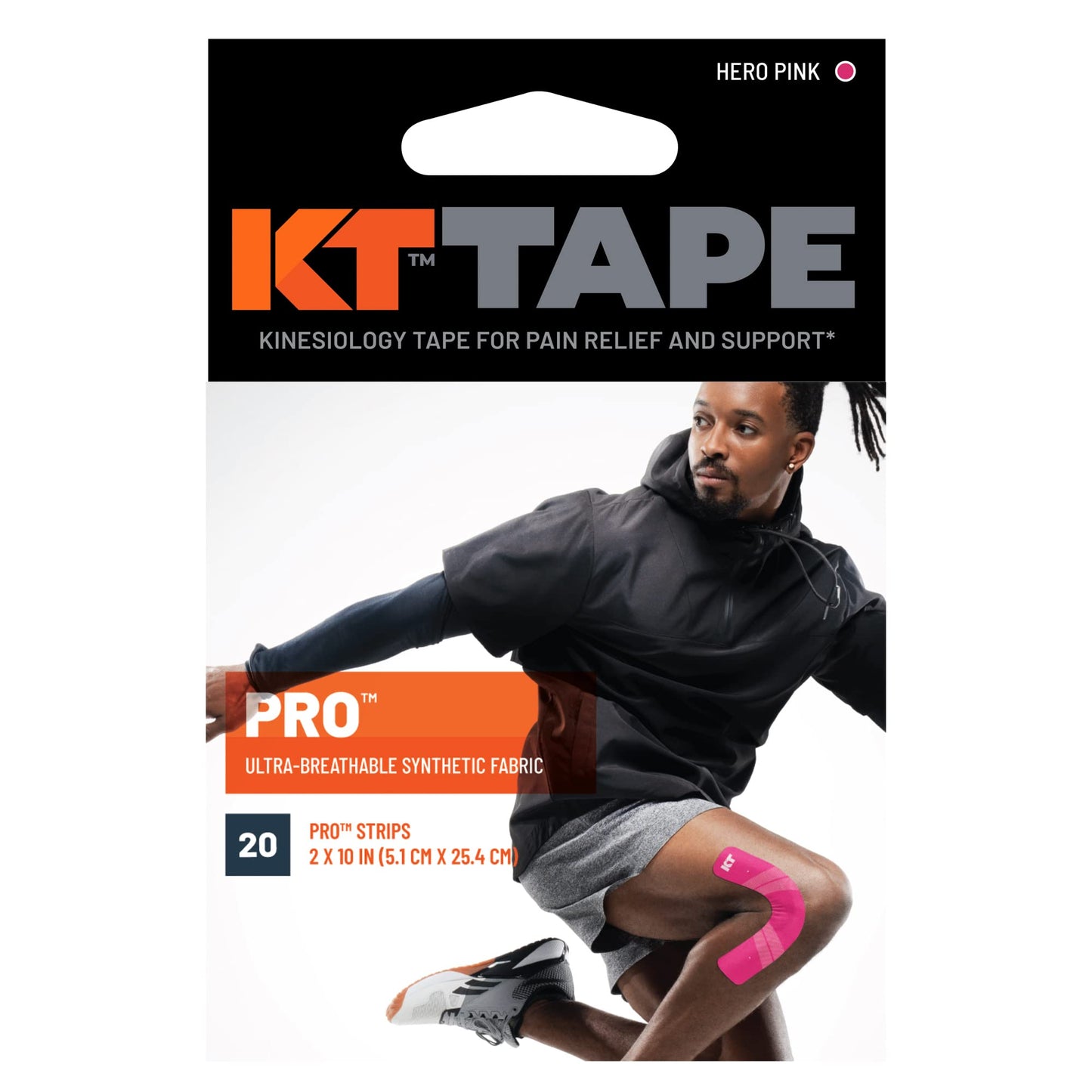 KT Tape, Pro Synthetic Kinesiology Athletic Tape, 20 Count, 10” Precut Strip - Tennis Mindset