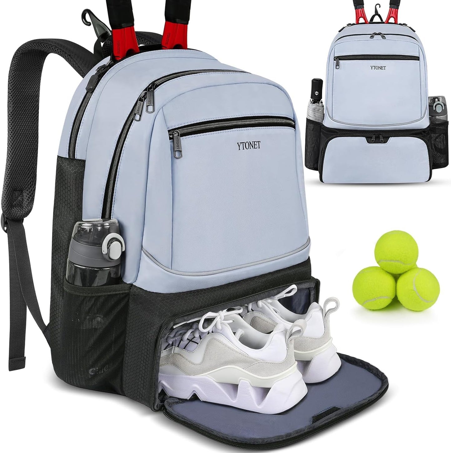 Ytonet Tennis Bag Tennis Backpack for Women Men 2 Rackets - Tennis Mindset