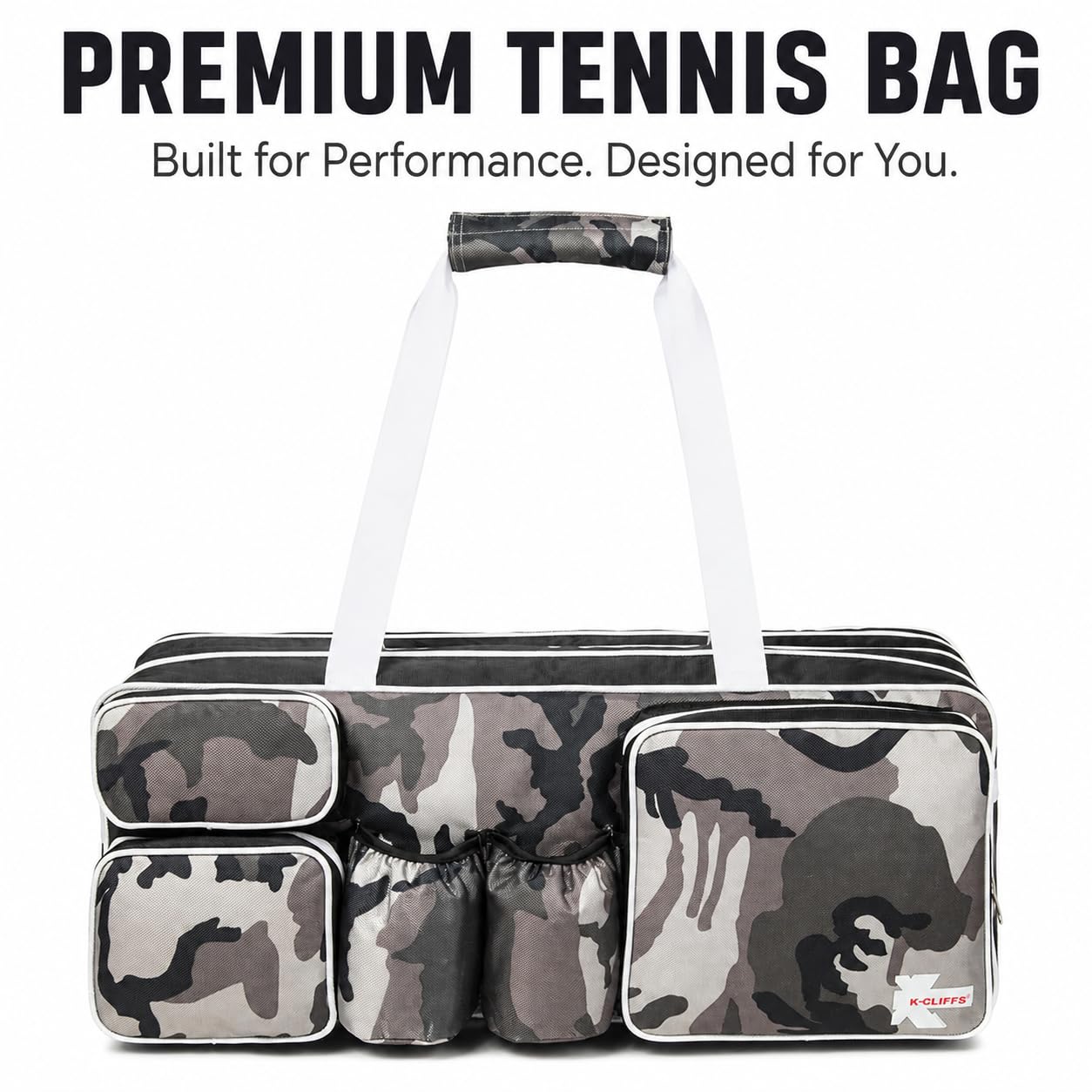 K-Cliffs Tennis Racket Bag | Deluxe Ballistic Nylon | Shoe Compartment - Tennis Mindset